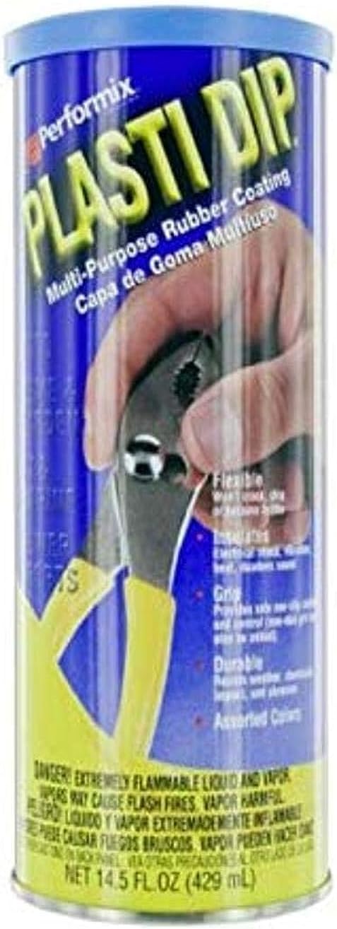 Applying Plasti Dip Blue coating on a metal surface