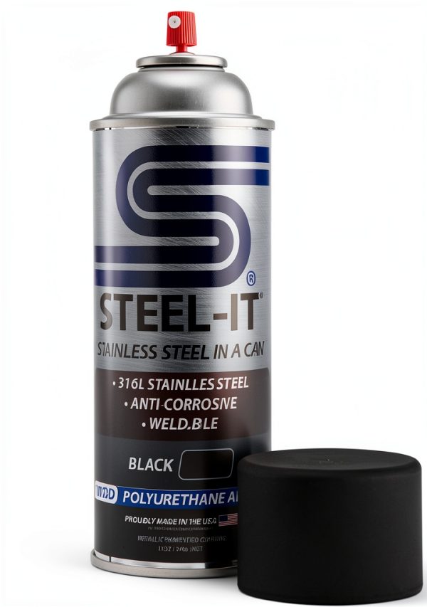Steel-It Black Polyurethane Industrial Paint 3 Cans-3
