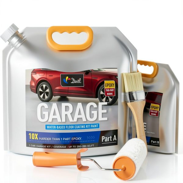 DWIL Garage Floor Paint Light Gray Epoxy Fast Drying-0