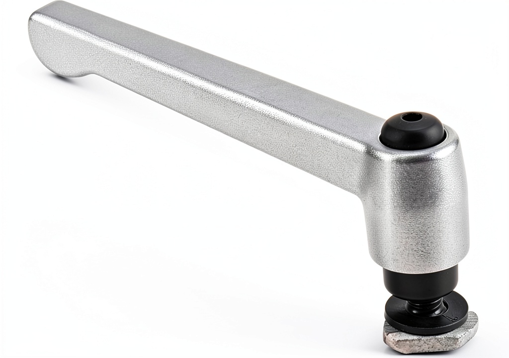 Installing 80/20 Zinc Brake Handle Adjustable Industrial Mechanical on a wooden bench