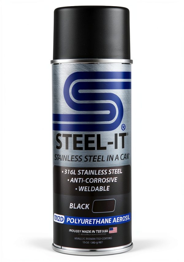 Steel-It Black Polyurethane Industrial Paint 3 Cans-1