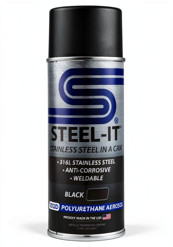 Steel-It Black Polyurethane Industrial Coating 2 Cans-0