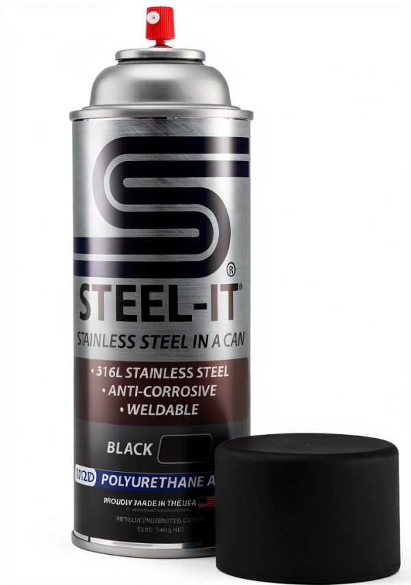 Steel-It Black Polyurethane Industrial Coating 2 Cans-3