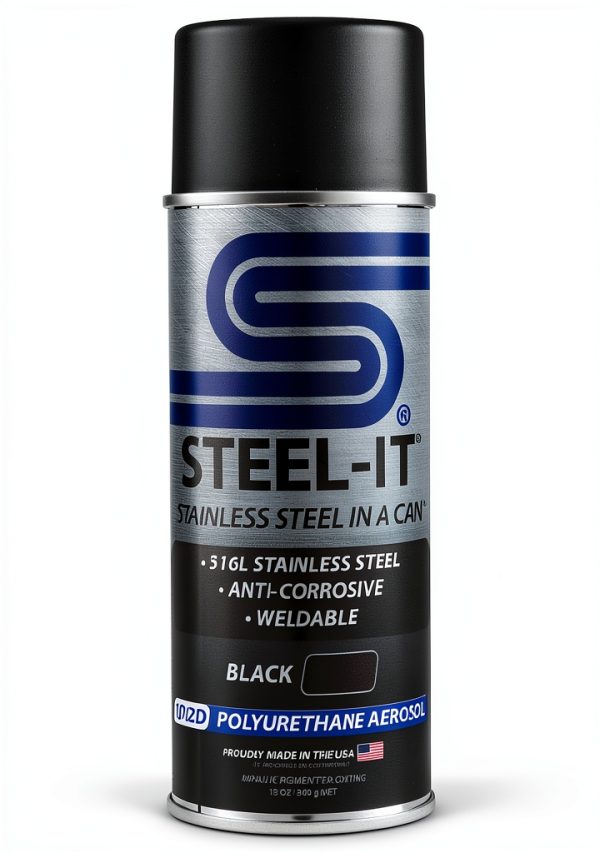 Steel-It Black Polyurethane Industrial Coating 2 Cans-1
