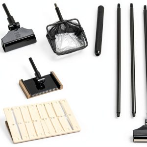 ZRDR Stainless Steel Algae Scraper Aquarium Cleaning Tool for Glass Aquariums, Including Algae Scraper, Sponge Pad, Fish Net, Cleaning Brush, Adjustable Length, Durable, Does Not Hurt The Fish Tank-0