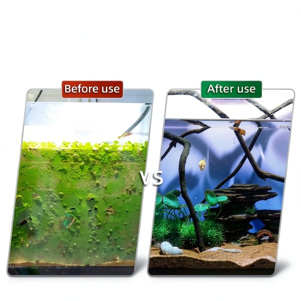 UPETTOOLS Algae Scraper for Glass Aquariums, 2 in 1 Adjustable Algae Scraper with 5 Stainless Steel Blades and Cleaning Brush, Aquarium Glass Cleaning Tools for 20-40 Gallon Fish Tank-6