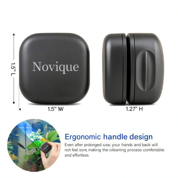 Mini Aquarium Glass Magnetic Cleaner Brush by Novique - 8mm Scrubber-1