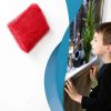 Aquarium Glass Cleaner Sponge Evergreen Non Scratch Red 4 Pack 3.25"-1