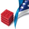 Aquarium Glass Cleaner Sponge Evergreen Non Scratch Red 4 Pack 3.25"-5