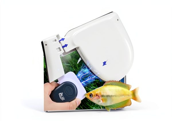 Aquarium Magnetic Cleaner Brush by AQQA – Floating Scraper, Blue Small-5