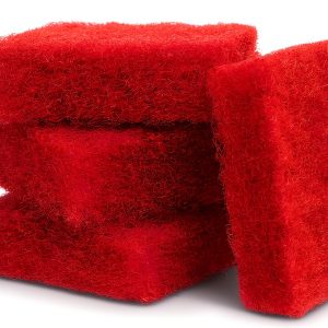 Aquarium Glass Cleaner Sponge Evergreen Non Scratch Red 4 Pack 3.25"-0