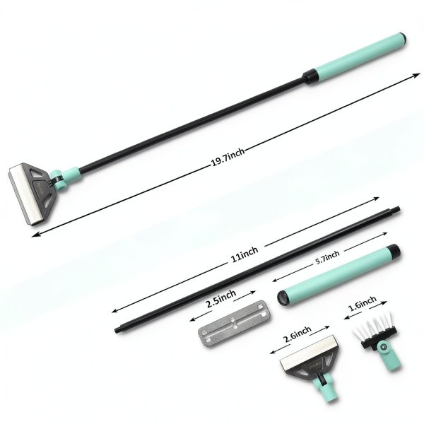 UPETTOOLS Algae Scraper for Glass Aquariums, 2 in 1 Adjustable Algae Scraper with 5 Stainless Steel Blades and Cleaning Brush, Aquarium Glass Cleaning Tools for 20-40 Gallon Fish Tank-7