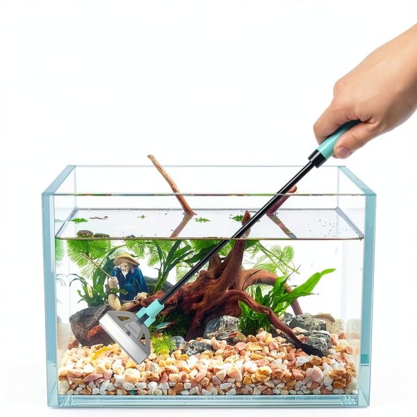 UPETTOOLS Algae Scraper for Glass Aquariums, 2 in 1 Adjustable Algae Scraper with 5 Stainless Steel Blades and Cleaning Brush, Aquarium Glass Cleaning Tools for 20-40 Gallon Fish Tank-8