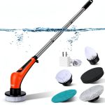 hygger IPX8 Electric Aquarium Cleaning Brushes, Rechargeable Cleaner Tools Kit with 6 Replaceable Clean Spin Brush Heads Cordless Use 2 Speeds Adjustable Handle for Dog House Outdoor/Cat Litter Boxes-0