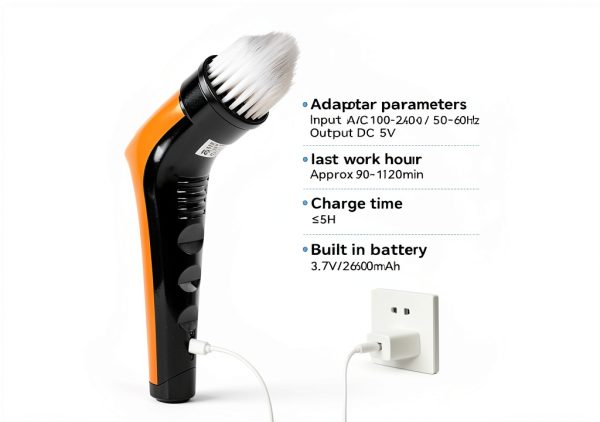 hygger IPX8 Electric Aquarium Cleaning Brushes, Rechargeable Cleaner Tools Kit with 6 Replaceable Clean Spin Brush Heads Cordless Use 2 Speeds Adjustable Handle for Dog House Outdoor/Cat Litter Boxes-5