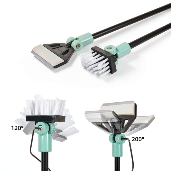 UPETTOOLS Algae Scraper for Glass Aquariums, 2 in 1 Adjustable Algae Scraper with 5 Stainless Steel Blades and Cleaning Brush, Aquarium Glass Cleaning Tools for 20-40 Gallon Fish Tank-5