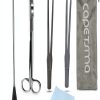 Capetsma Aquascape Long Stainless Steel Plant Tools Set - Aquarium Tweezers, Scissors, Spatula, Algae Scrapers - Fish Tank Cleaning Kit-0